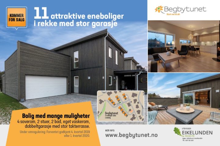 Skilt oppe på Begbytunet